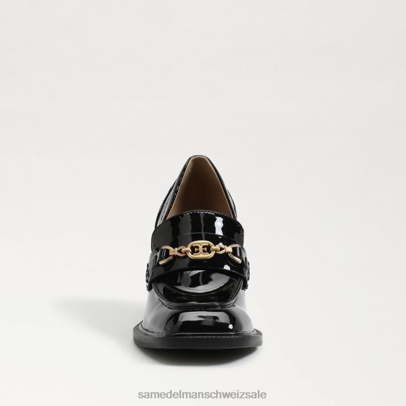 CH Sam Edelman Frauen Quincy-Loafer mit Blockabsatz schwarzes Lackleder X2J86631 Schuhwerk