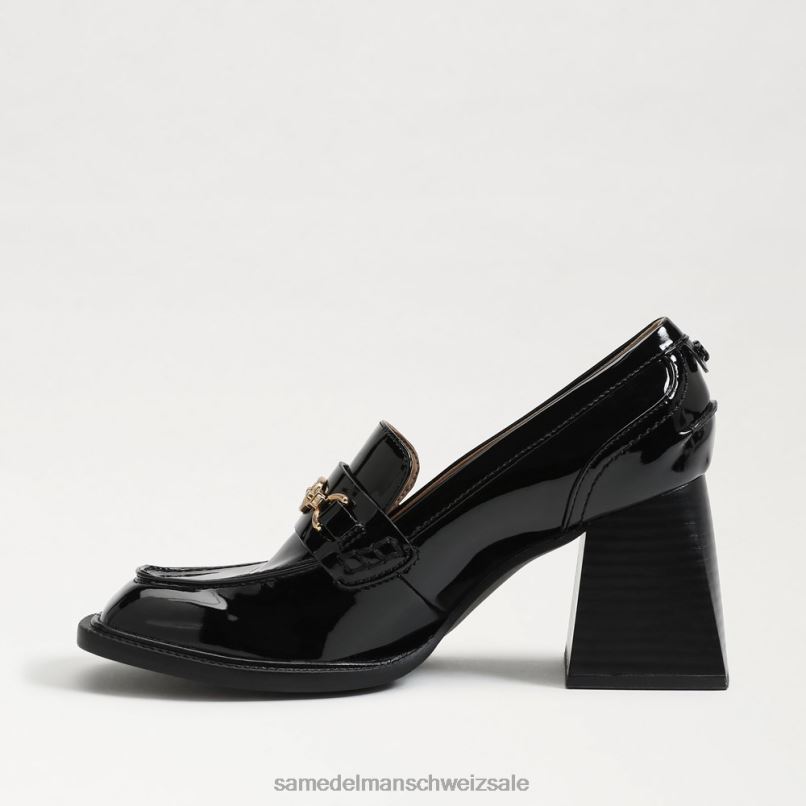 CH Sam Edelman Frauen Quincy-Loafer mit Blockabsatz schwarzes Lackleder X2J86631 Schuhwerk