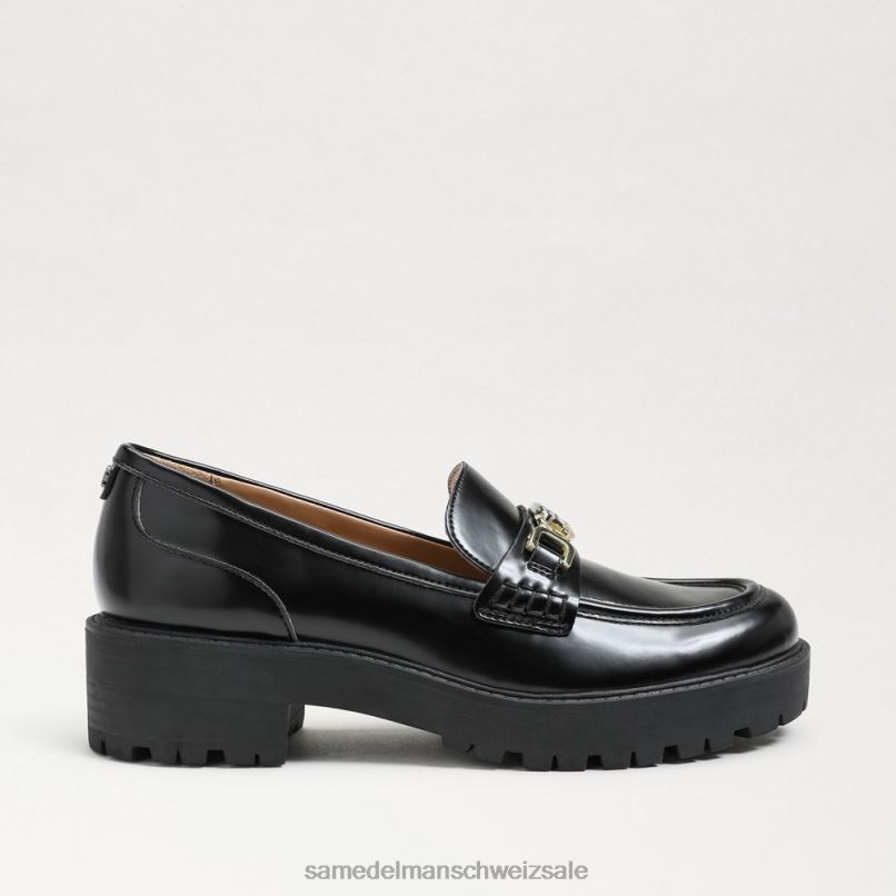CH Sam Edelman Frauen Teagan-Loafer mit Stollensohle schwarzes Lackleder X2J86395 Schuhwerk