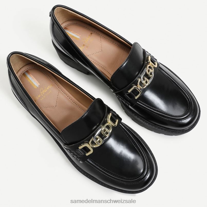 CH Sam Edelman Frauen Teagan-Loafer mit Stollensohle schwarzes Lackleder X2J86395 Schuhwerk