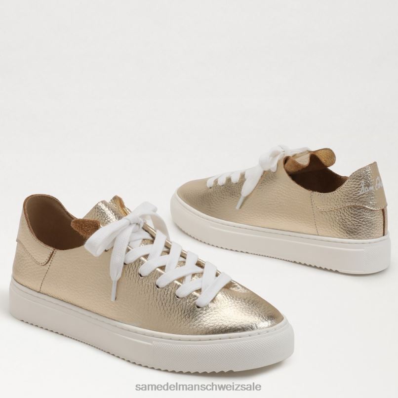 CH Sam Edelman Frauen Mohn-Schnürsneaker Gold X2J86310 Schuhwerk