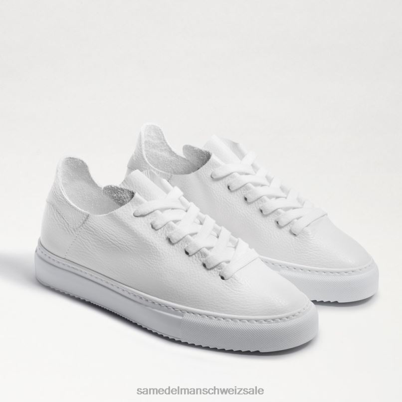 CH Sam Edelman Frauen Mohn-Schnürsneaker weißes Leder X2J86309 Schuhwerk