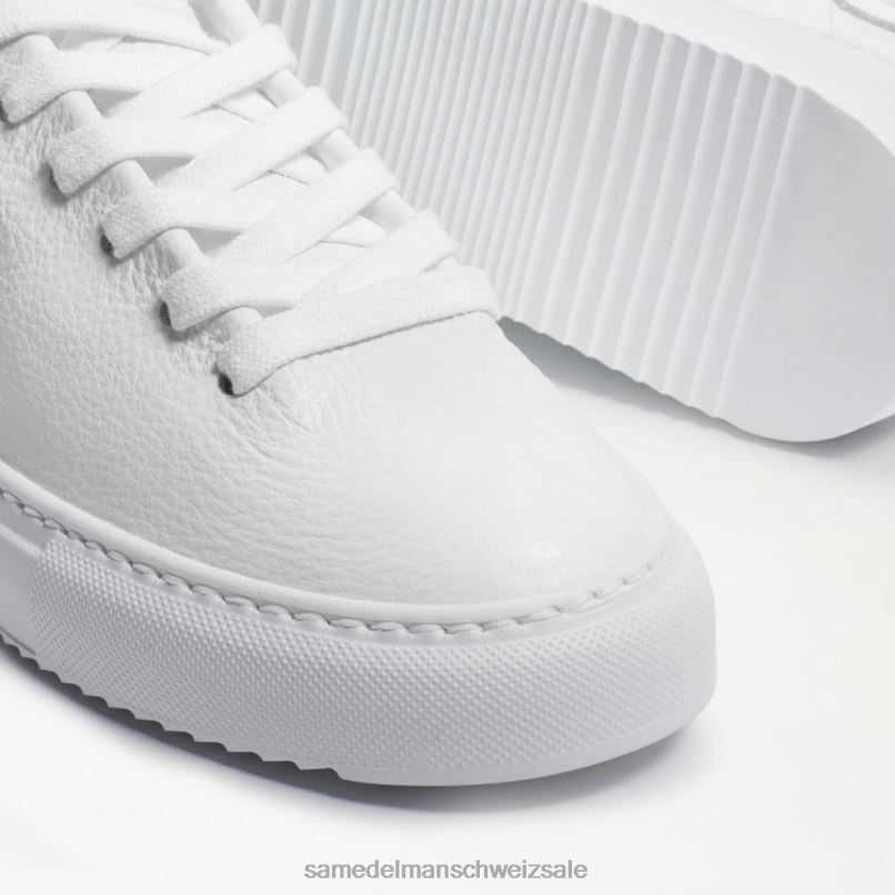 CH Sam Edelman Frauen Mohn-Schnürsneaker weißes Leder X2J86309 Schuhwerk