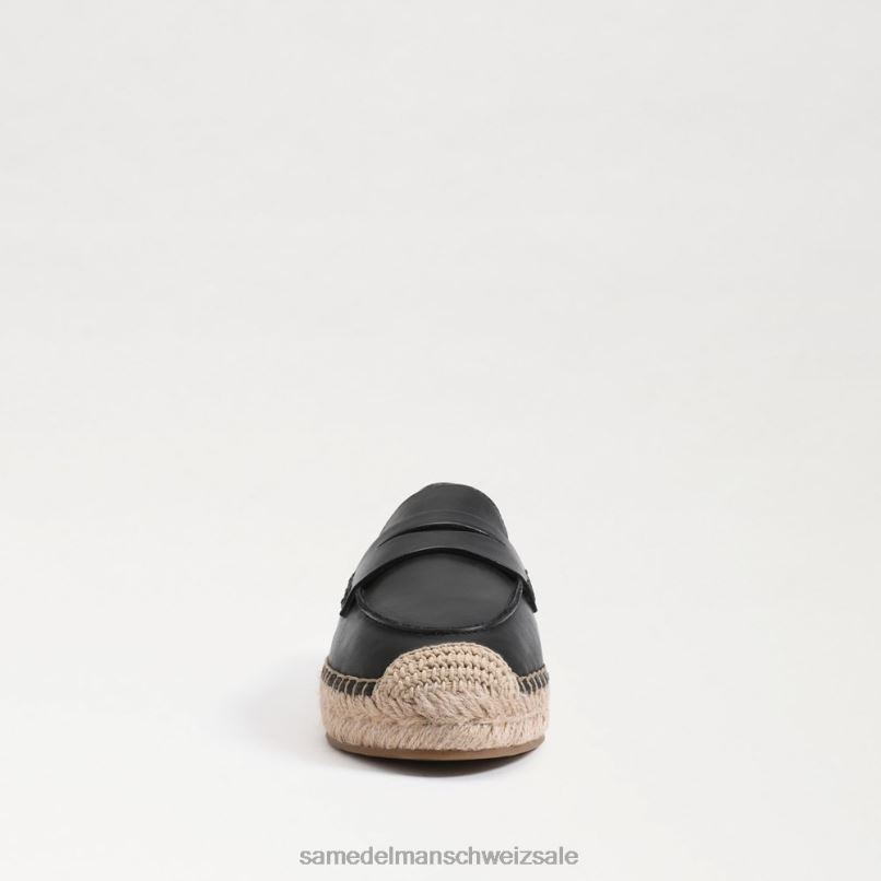 CH Sam Edelman Frauen Flache Espadrille-Loafer von Kai schwarzes Leder X2J86202 Schuhwerk