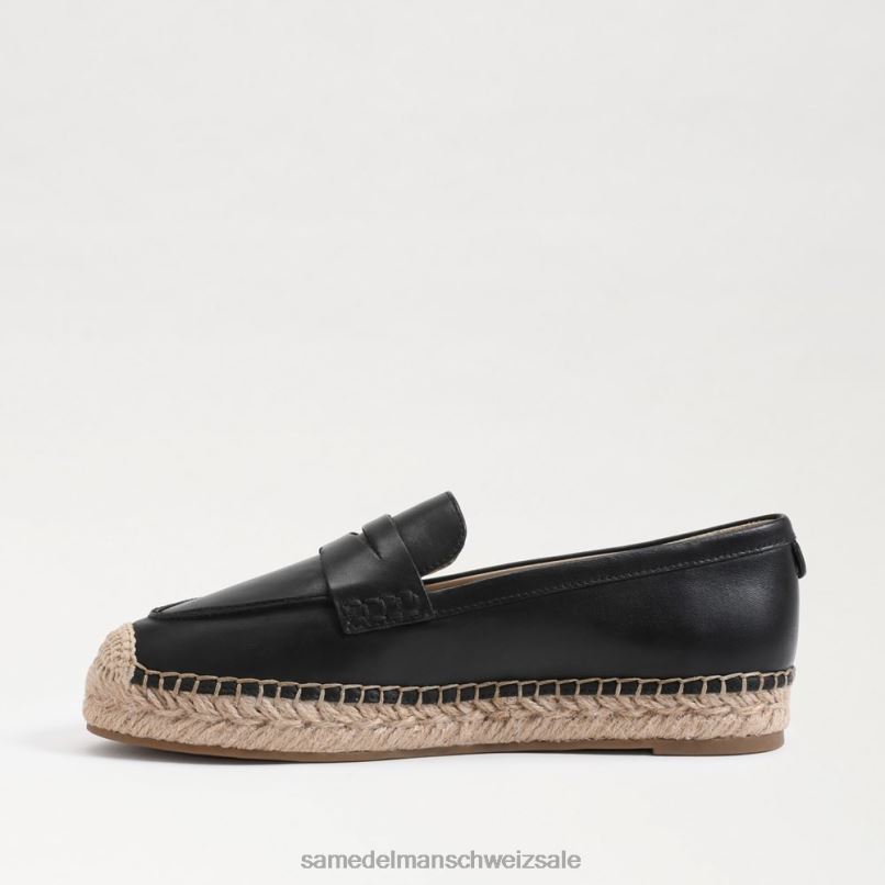 CH Sam Edelman Frauen Flache Espadrille-Loafer von Kai schwarzes Leder X2J86202 Schuhwerk