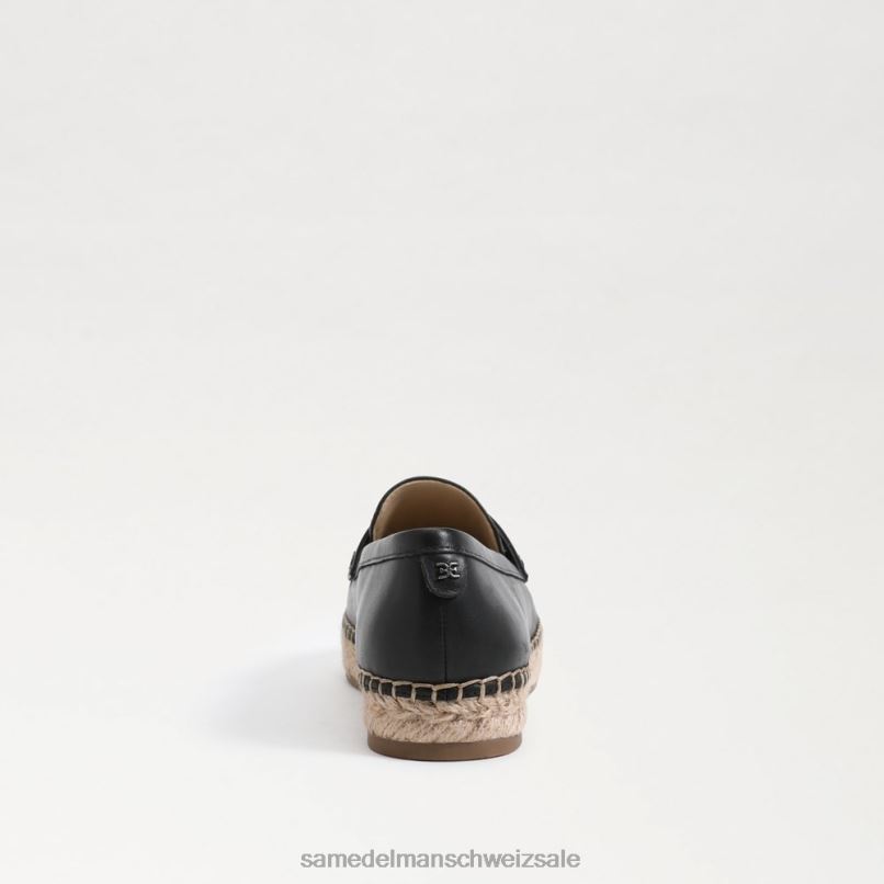 CH Sam Edelman Frauen Flache Espadrille-Loafer von Kai schwarzes Leder X2J86202 Schuhwerk