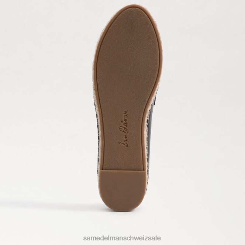 CH Sam Edelman Frauen Flache Espadrille-Loafer von Kai schwarzes Leder X2J86202 Schuhwerk