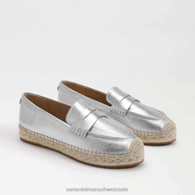 CH Sam Edelman Frauen Flache Espadrille-Loafer von Kai weiches Silber X2J86203 Schuhwerk