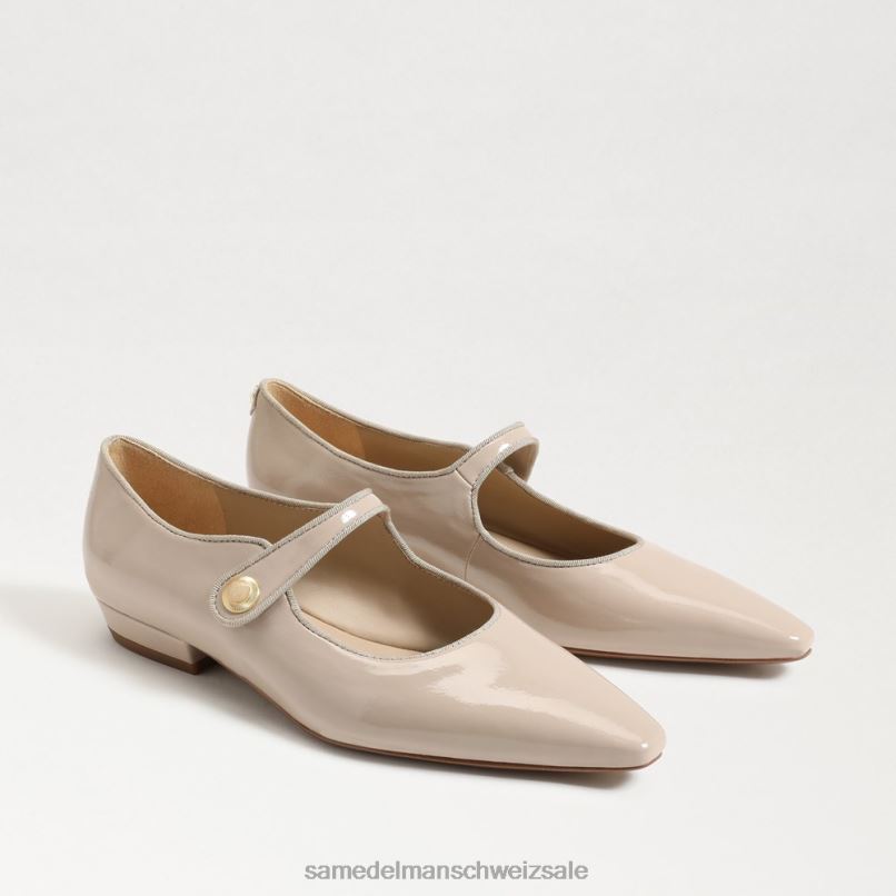 CH Sam Edelman Frauen Jene Mary Jane spitze Zehenpartie flach Chai-Latte-Patent X2J86543 Schuhwerk