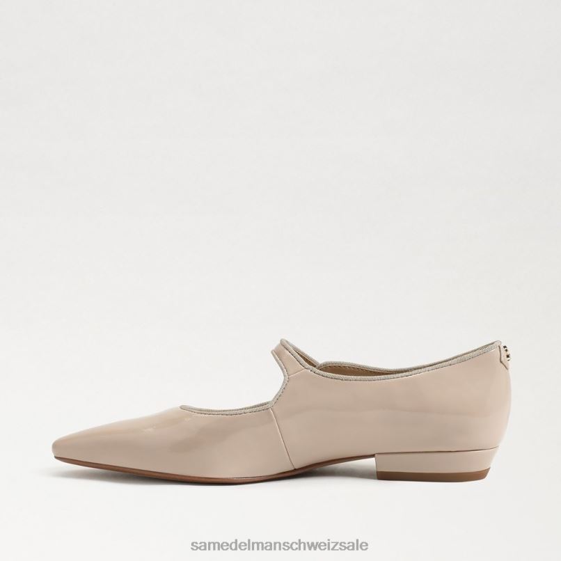 CH Sam Edelman Frauen Jene Mary Jane spitze Zehenpartie flach Chai-Latte-Patent X2J86543 Schuhwerk