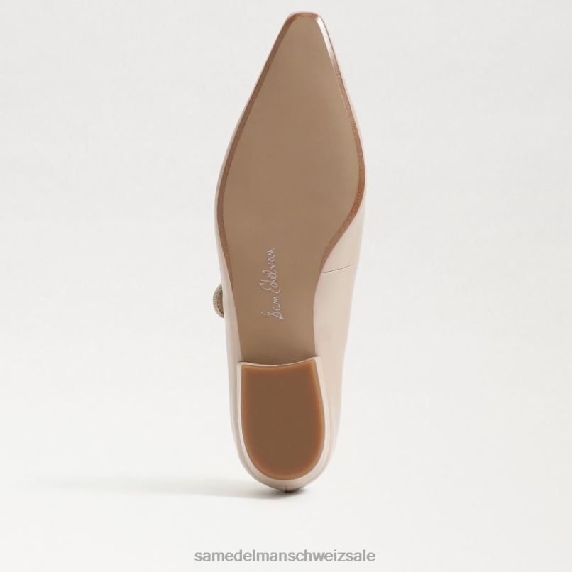 CH Sam Edelman Frauen Jene Mary Jane spitze Zehenpartie flach Chai-Latte-Patent X2J86543 Schuhwerk