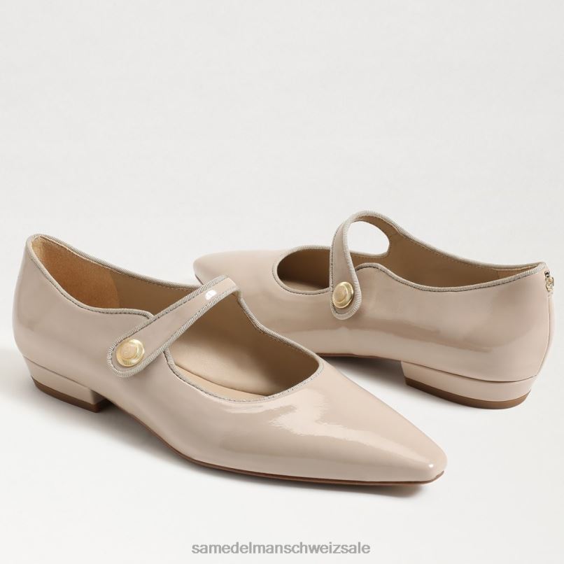 CH Sam Edelman Frauen Jene Mary Jane spitze Zehenpartie flach Chai-Latte-Patent X2J86543 Schuhwerk