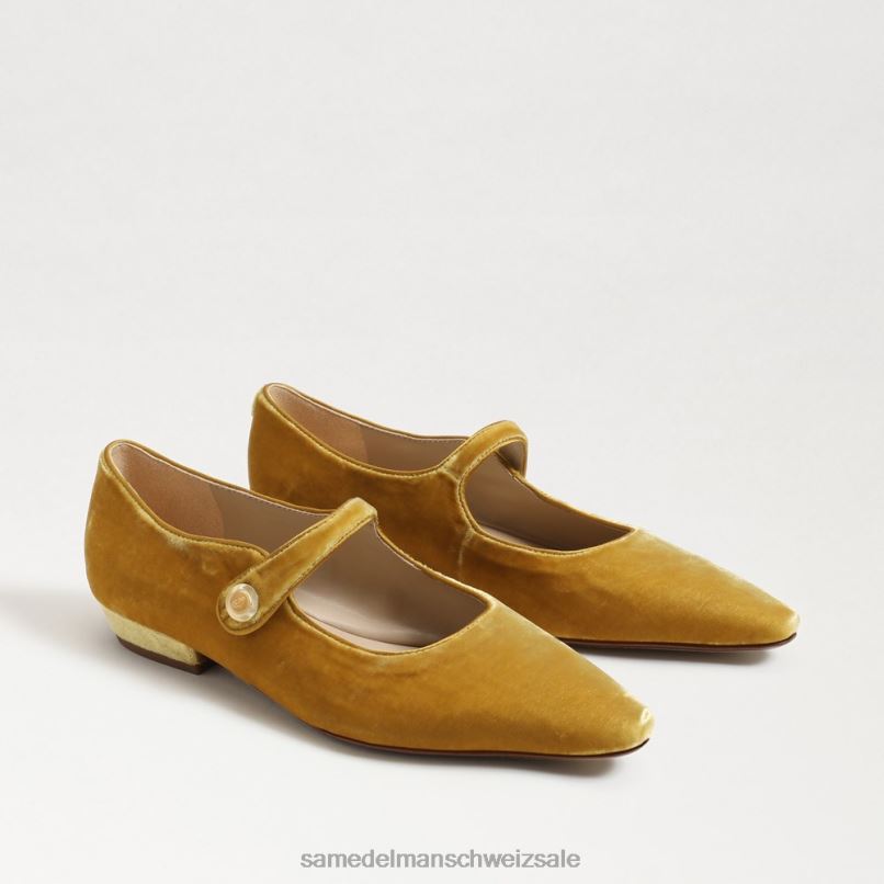 CH Sam Edelman Frauen Jene Mary Jane spitze Zehenpartie flach Safransamt X2J86540 Schuhwerk