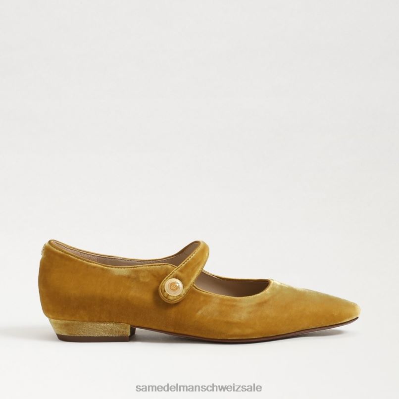 CH Sam Edelman Frauen Jene Mary Jane spitze Zehenpartie flach Safransamt X2J86540 Schuhwerk