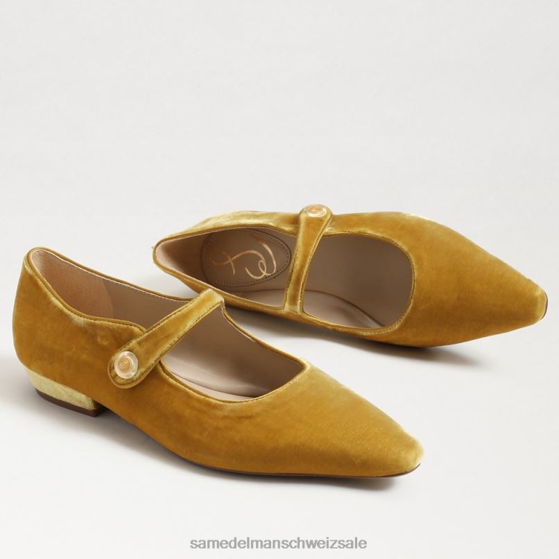 CH Sam Edelman Frauen Jene Mary Jane spitze Zehenpartie flach Safransamt X2J86540 Schuhwerk