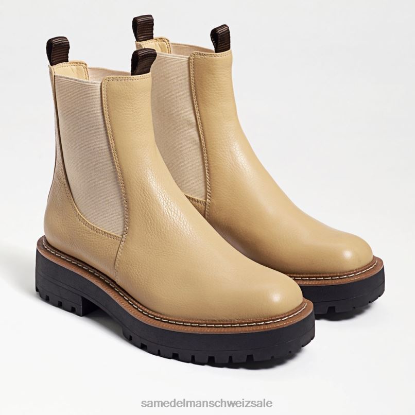 CH Sam Edelman Frauen Laguna Chelsea-Stiefel Sesamleder X2J86460 Schuhwerk