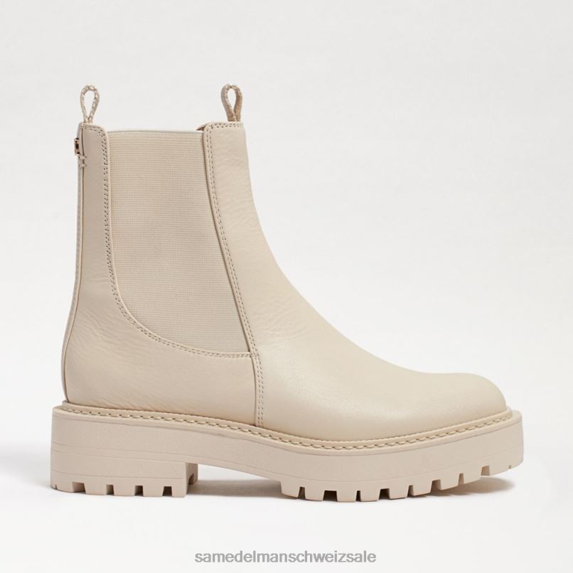 CH Sam Edelman Frauen Laguna Chelsea-Stiefel modernes elfenbeinfarbenes Leder X2J86458 Schuhwerk