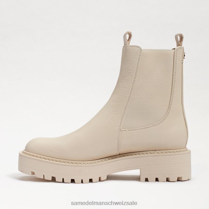 CH Sam Edelman Frauen Laguna Chelsea-Stiefel modernes elfenbeinfarbenes Leder X2J86458 Schuhwerk