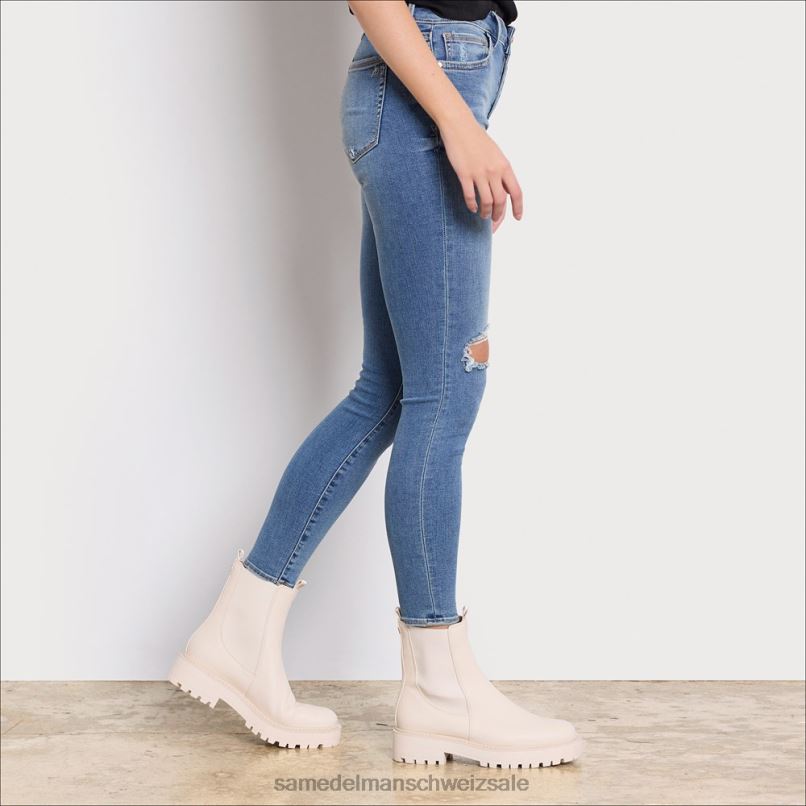 CH Sam Edelman Frauen Laguna Chelsea-Stiefel modernes elfenbeinfarbenes Leder X2J86458 Schuhwerk