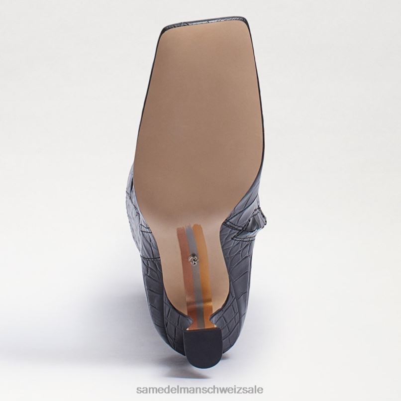 CH Sam Edelman Frauen Adi kniehoher Stiefel schwarzes Krokodil X2J86870 Schuhwerk
