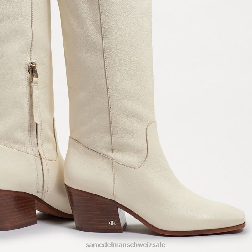 CH Sam Edelman Frauen Britten Westernstiefel modernes elfenbeinfarbenes Leder X2J86814 Schuhwerk