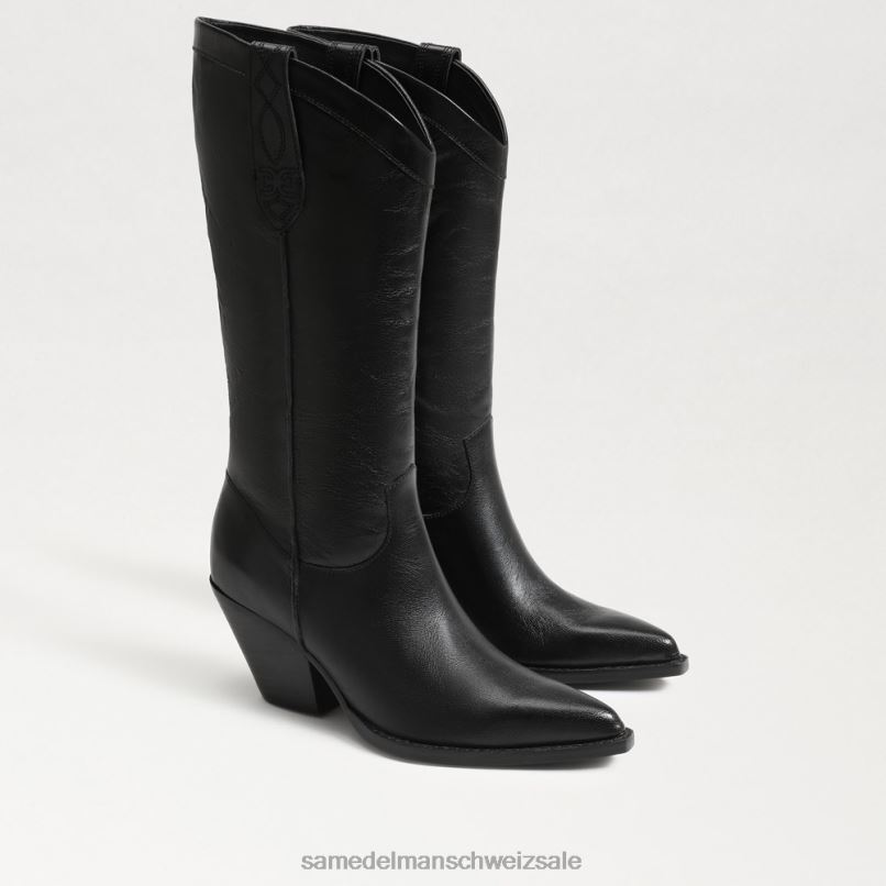 CH Sam Edelman Frauen Jamie Westernstiefel schwarzes Leder X2J86851 Schuhwerk