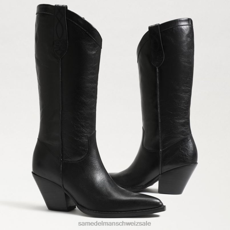 CH Sam Edelman Frauen Jamie Westernstiefel schwarzes Leder X2J86851 Schuhwerk