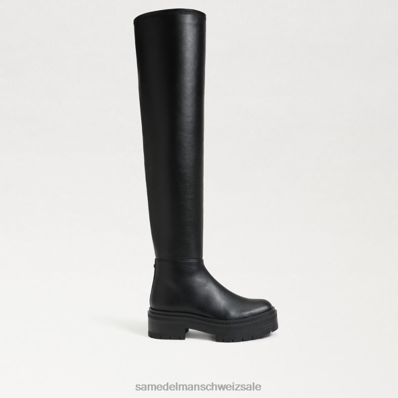 CH Sam Edelman Frauen Lydia Overknee-Stiefel schwarzes Leder X2J86879 Schuhwerk
