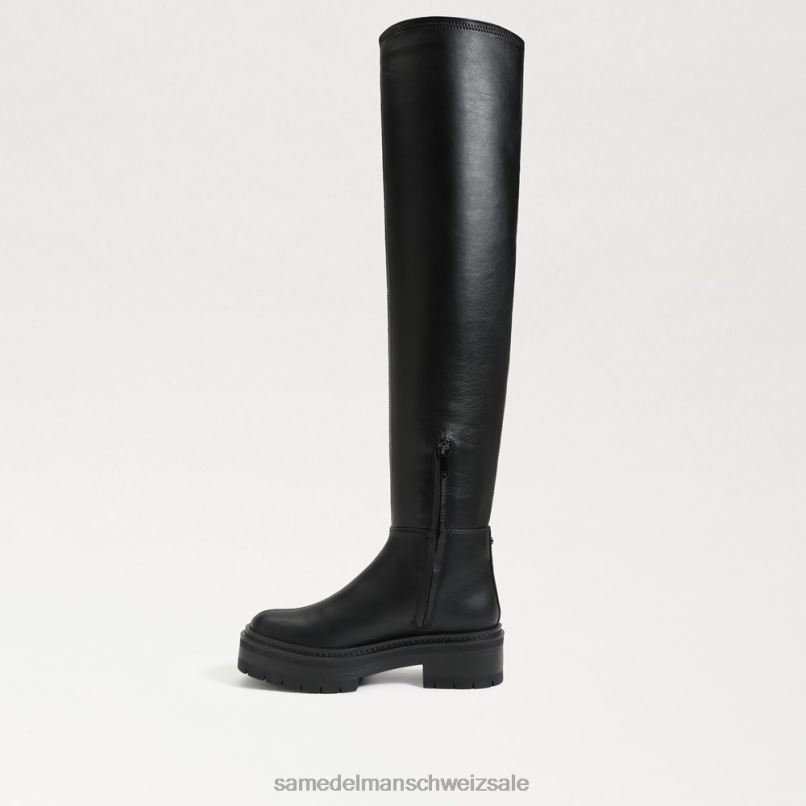 CH Sam Edelman Frauen Lydia Overknee-Stiefel schwarzes Leder X2J86879 Schuhwerk