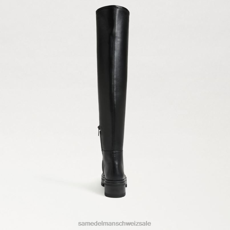 CH Sam Edelman Frauen Lydia Overknee-Stiefel schwarzes Leder X2J86879 Schuhwerk