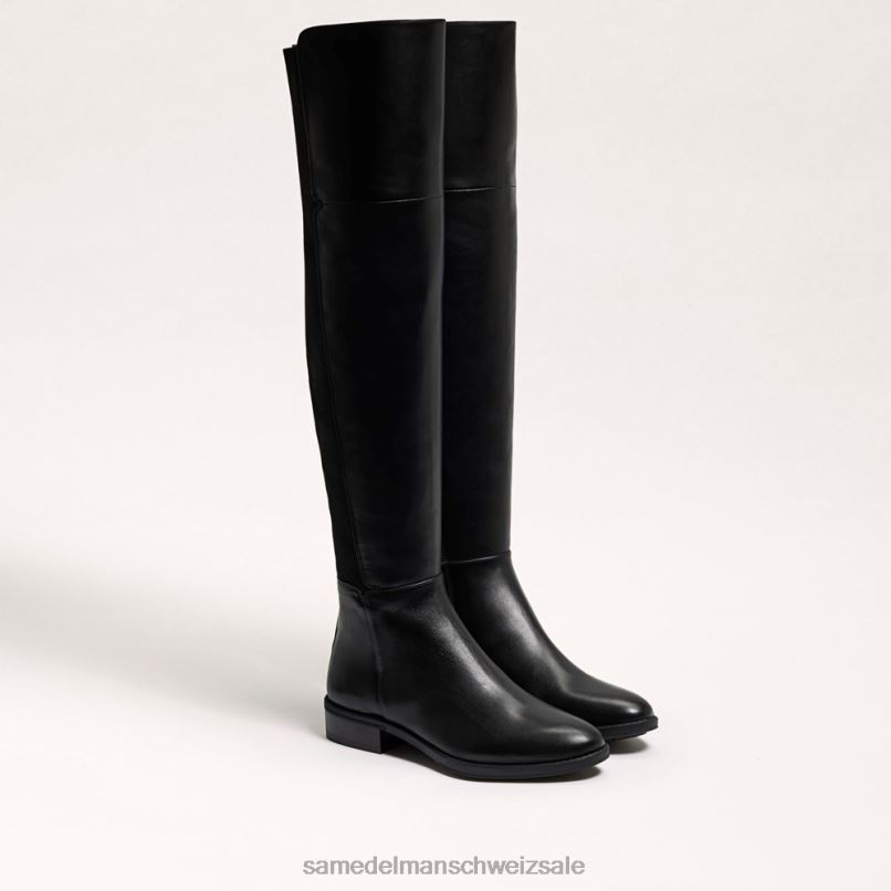 CH Sam Edelman Frauen Pam Overknee-Stiefel schwarzes Leder X2J86776 Schuhwerk