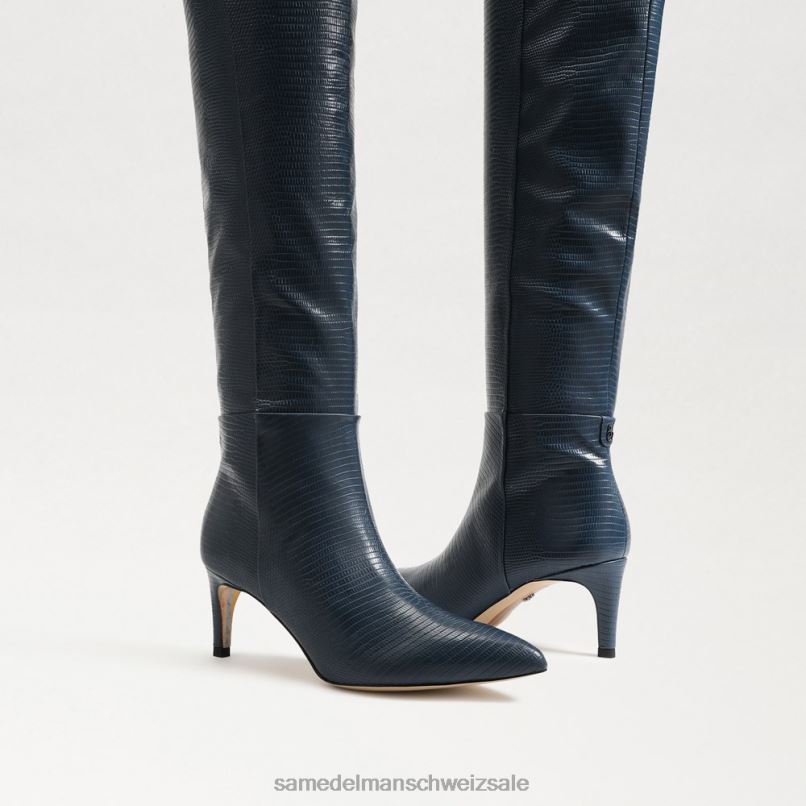 CH Sam Edelman Frauen Ursula hoher Stiefel Pazifikmarine X2J86743 Schuhwerk
