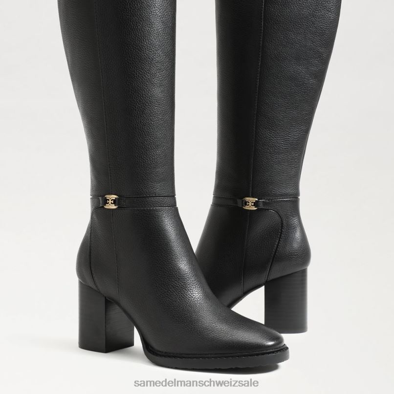 CH Sam Edelman Frauen kniehoher Stiefel von elsy schwarzes Leder X2J86798 Schuhwerk