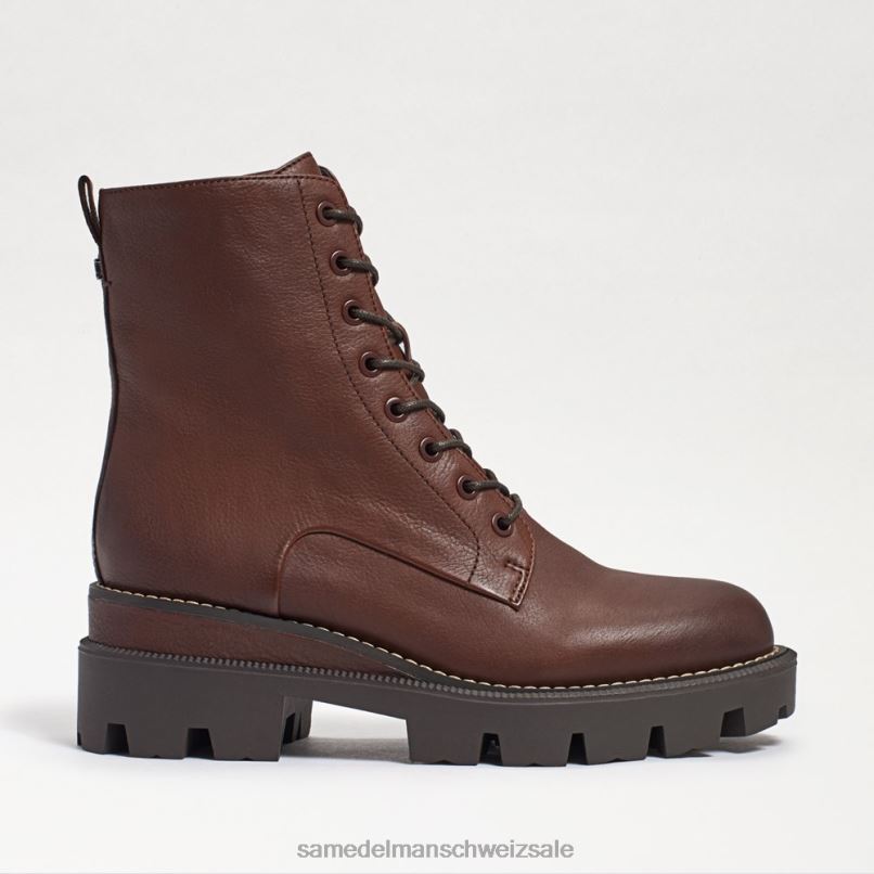 CH Sam Edelman Frauen Kampfstiefel mit Mansarden-Plateau dunkelbraun X2J86627 Schuhwerk