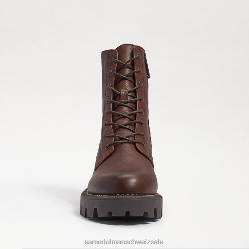 CH Sam Edelman Frauen Kampfstiefel mit Mansarden-Plateau dunkelbraun X2J86627 Schuhwerk