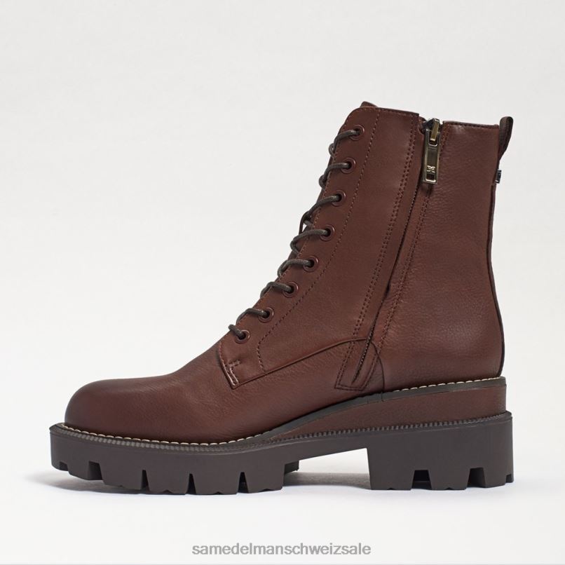 CH Sam Edelman Frauen Kampfstiefel mit Mansarden-Plateau dunkelbraun X2J86627 Schuhwerk