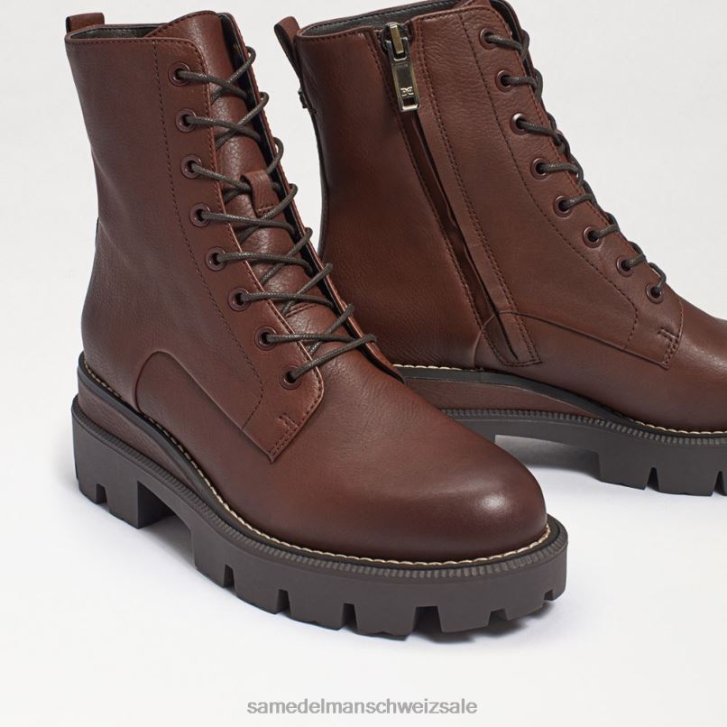 CH Sam Edelman Frauen Kampfstiefel mit Mansarden-Plateau dunkelbraun X2J86627 Schuhwerk