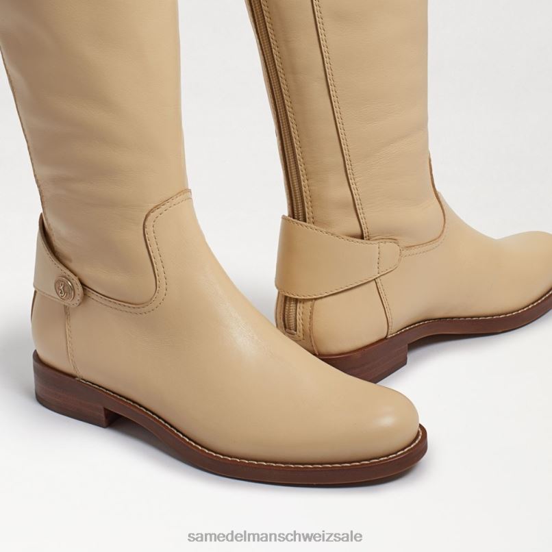 CH Sam Edelman Frauen Mikala Reitstiefel Eierschalenleder X2J86730 Schuhwerk