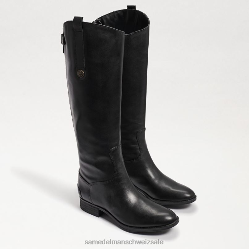 CH Sam Edelman Frauen Penny2 breiter Reitstiefel aus Kalbsleder schwarzes Leder X2J86435 Schuhwerk