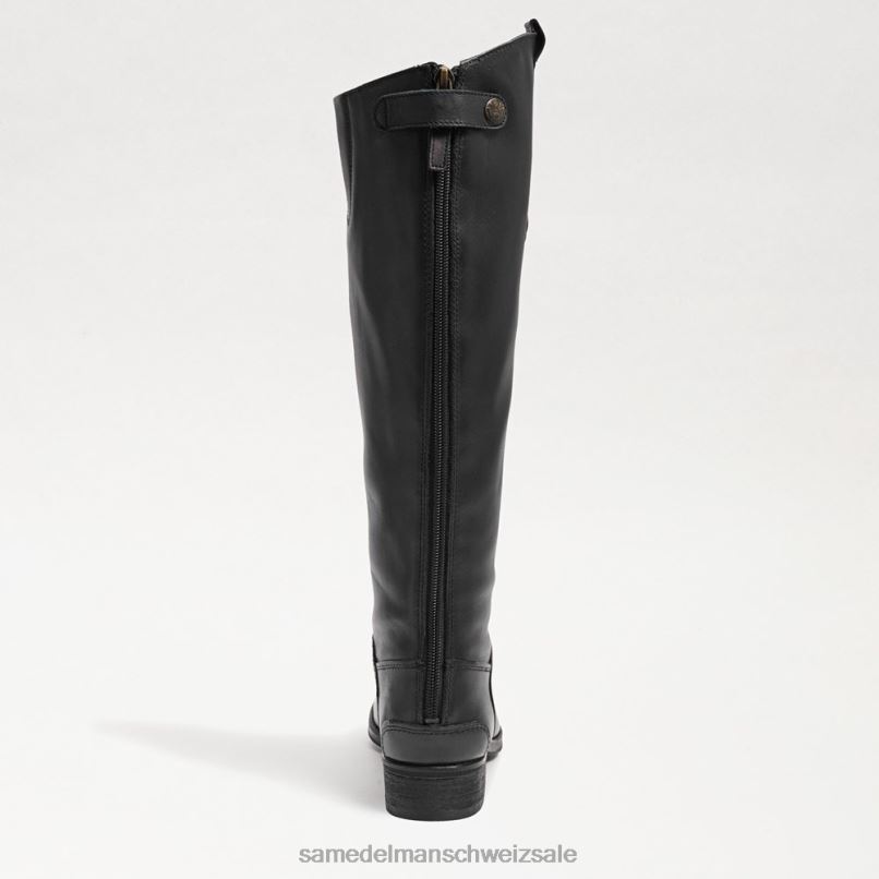 CH Sam Edelman Frauen Penny2 breiter Reitstiefel aus Kalbsleder schwarzes Leder X2J86435 Schuhwerk