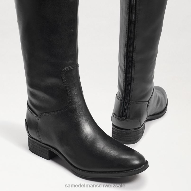 CH Sam Edelman Frauen Penny2 breiter Reitstiefel aus Kalbsleder schwarzes Leder X2J86435 Schuhwerk