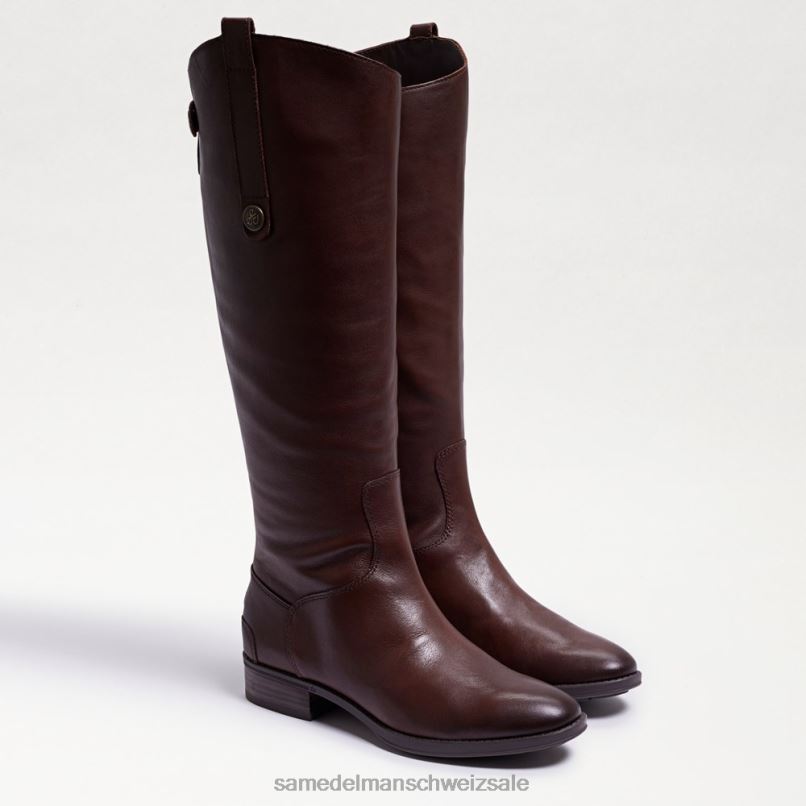 CH Sam Edelman Frauen Penny-Reitstiefel aus Leder dunkelbraun X2J86414 Schuhwerk