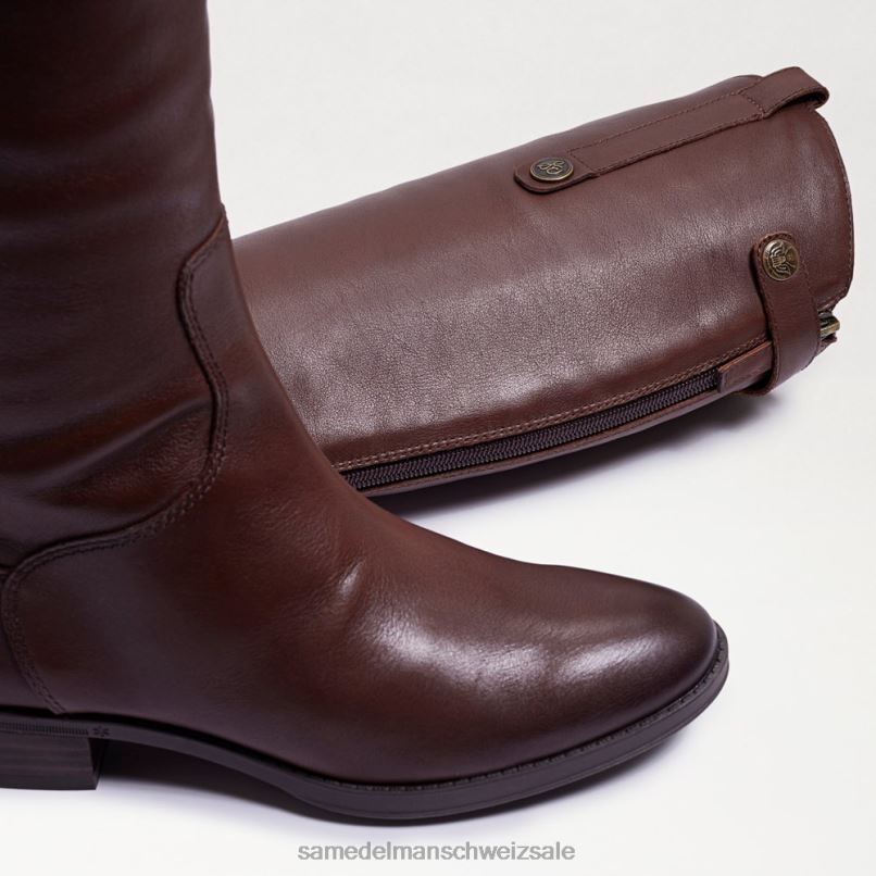 CH Sam Edelman Frauen Penny-Reitstiefel aus Leder dunkelbraun X2J86414 Schuhwerk