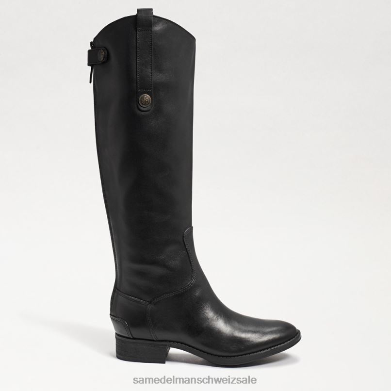CH Sam Edelman Frauen Penny-Reitstiefel aus Leder schwarzes Leder X2J86415 Schuhwerk