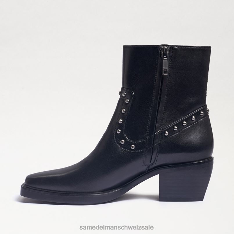 CH Sam Edelman Frauen Bernie Fransenstiefelette schwarzes Leder X2J86731 Schuhwerk