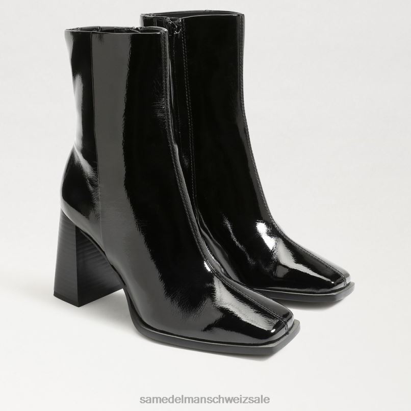 CH Sam Edelman Frauen Ivette-Stiefeletten schwarzes Lackleder X2J86805 Schuhwerk
