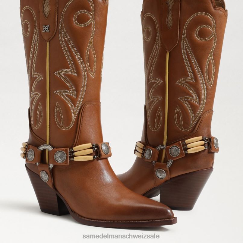 CH Sam Edelman Frauen Jackie Westernstiefel geröstete Kastanie X2J86835 Schuhwerk