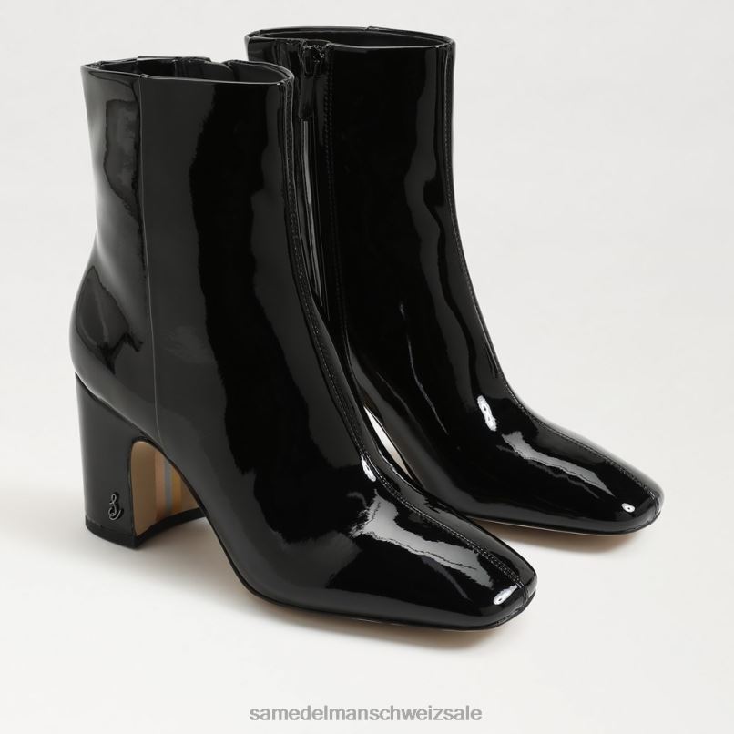 CH Sam Edelman Frauen Rehkitz-Stiefeletten schwarzes Lackleder X2J86787 Schuhwerk