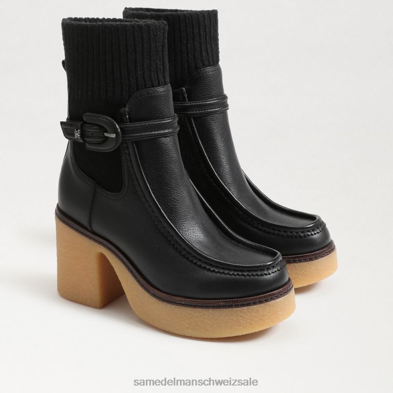 CH Sam Edelman Frauen Sidney Bootie schwarzes Leder X2J86873 Schuhwerk