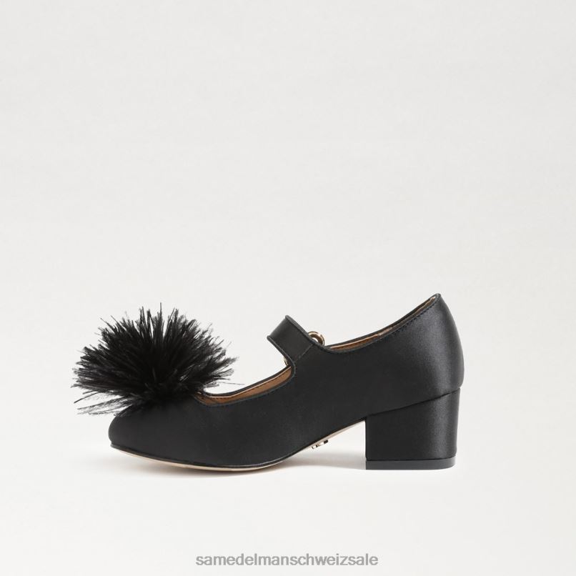 CH Sam Edelman Kinder Talia Mary Jane mit Blockabsatz schwarzes Leder X2J861046 Schuhwerk